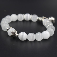 Pulseras de perlas de ópalo Natural para mujer, brazaletes de cristal de acero inoxidable vintage, 030 2024 - compra barato
