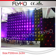 FLYKO p200мм светодиодный свет Рождественский светодиодный проектор 2 м высота x 3 м Ширина led видео занавес 2024 - купить недорого
