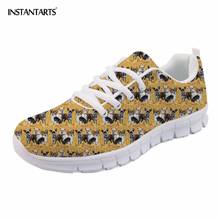 INSTANTARTS Women Casual Light Lace-up Tenis Feminino Cute Animal Dog Puzzle Print Sneakers Shoes Spring Comfort Mesh Flat Shoes 2024 - buy cheap
