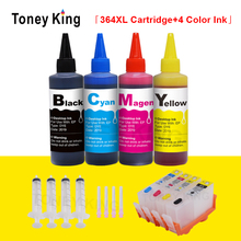 Toney king 364xl substituição para hp 364 xl cartucho de tinta deskjet 3070a photosmart 5510 6510 cartuchos de impressora + kit de recarga de tinta 2024 - compre barato
