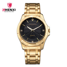 Мужские кварцевые наручные часы Chenxi, золотистые часы из нержавеющей стали, 2018 2024 - купить недорого