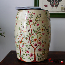 Flor chinesa e pássaro em cerâmica com banco móveis para interior 2024 - compre barato