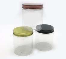 24pcs/lot 250g  Bulk Clear Plastic PET plastic cosmetic jars 250g Cosmetic Contaienrs Silver lids with seal 2024 - buy cheap