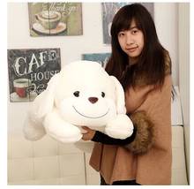 Stuffed animal 50cm white lying smiley dog plush toy doll high quality gift present w1306 2024 - buy cheap