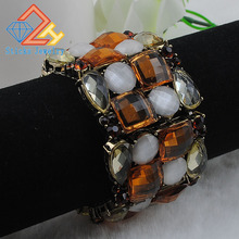 Trendy Stretch Bracelet Vintage Geometric Crystal Rhinestone Charm Bracelets Fashion Jewelry Free Shipping 2024 - buy cheap