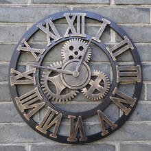 Handmade Oversized 3D Retro Rustic Decorative Luxury Art Big Gear Wooden Vintage Large Wall Clock 2024 - buy cheap