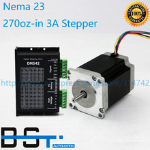 New 4-lead Nema 23 stepper motor 76mm  270oz-in ( 1.9N/M ) with match Stepper Driver 128 micsteps CNC 2024 - buy cheap