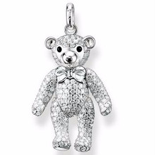 Activity Arms & Legs Silver Plated Teddy Bears with drill Pendants Fit Necklaces, Most Fashion Bear Jewelry Gift For Women Men 2024 - buy cheap