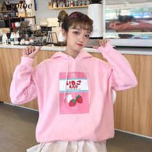 Neploe 2019 Autumn Women Sweatshirt Hoodies Tops Sweet Printing Japanese Cartoon Hooded Pullover Sweatshirts Tracksuit 36529 2024 - buy cheap