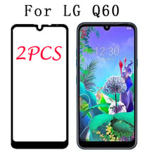 2 piezas 3D cristal templado de pegamento completo para LG Q60 Pantalla Completa película protectora de pantalla para LG Q60 2024 - compra barato