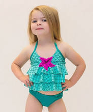 Baby Girls Halter Swimwear Bikini Set Mermaid Bathing Suit Kids Swimsuit Swimming Costume 2024 - buy cheap