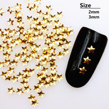 500Pcs/Lot 2mm 3mm Gold Silver Star Rivets Studs  Metal Alloy Nail Art Decorations 3D DIY Nail Stickers/Charms 2024 - buy cheap