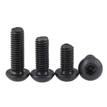 10Pcs M6 Allen hexagon socket screw semicircular mushroom pan head Hex cup bolt Length 35mm-60mm 10.9G black 2024 - buy cheap