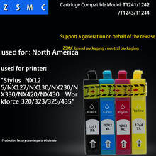 4PCS compatible epson 124 ink cartridge T1241 T1242 T1243 T1244  WorkForce 320/323/325 Stylus NX125/NX127/NX130/NX420 2022 - buy cheap