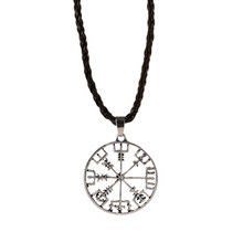 New Fashion  MEN Viking Vegvisir Compass Pendant Norse Nordic Pirate Pendant Necklace Viking Genuine Leather Jewelry 2024 - buy cheap