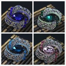 Elegant oval rhinestone pins silver-color crystal beautiful brooch clothes vintage women accessories jewelry  B1437 2024 - buy cheap