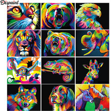 Dispaint Full Square/Round Drill 5D DIY Diamond Painting "Colored animals" 3D Embroidery Cross Stitch 5D Home Decor Gift 2024 - buy cheap