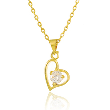 Trendy Jewelry Women'S Chain Maxi Necklaces 24K Gold Color Heart Shape Fashion Crystal Jewelry Chain Necklace P016 2024 - buy cheap