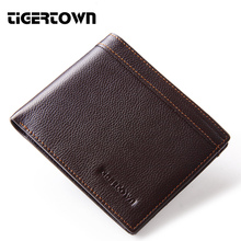 TIGERTOWN New Men's Genuine Leather Real Top Cowhide Business Handbag Wallet Money Cluth Short Hand Bag Purse Card Holders 2024 - buy cheap