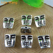 Julie Wang 15 Uds humanos cara perlas de aleación de Metal antiguo de hecho a mano de la joyería DIY accesorio de la pulsera hallazgos haciendo 2024 - compra barato