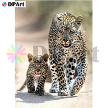 Алмазная картина полностью квадратная/круглая дрель животные леопард 5D Daimond вышивка стразы набор крестиков Кристалл M534 2024 - купить недорого