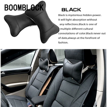 For Mercedes-Benz 2Pcs Real Leather Car Seat Neck Cushion Pillow Car Headrest
