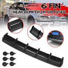 New Car-styling Gloss Black/Carbon Fiber Look 6 Fin Shark Universal Car Rear Bumper Lip Diffuser Kit Add-on Bumper Spoiler Lip 2024 - buy cheap