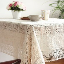100% Cotton Knitted Lace Tablecloth Shabby Chic Vintage Crocheted Tablecloth Handmade Cotton Lace Table Topper 2024 - buy cheap