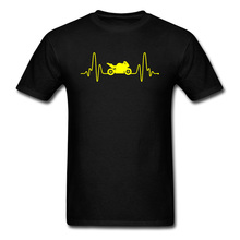 Heartbeat Motorbike Stay Wild Men Tshirt Race Motorcycle T-Shirt Summer Fall 100% Cotton O-Neck Man T Shirt Black Sweatshirts 2024 - buy cheap