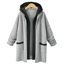 2018 Casual Fake Two Piece Colorblock Hooded Women Sweatshirts Patchwork Loose Long Sleeve Open Sweatshirt Outerwear Tops xxl 2024 - buy cheap