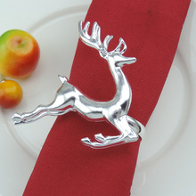 12pcs/lot Christmas deer napkin rings Silver Gold Alloy napkin buckle napkin buckle hotel wedding party table decoration ME 038 2024 - buy cheap
