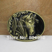 Horse belt buckle with antique brass finish FP-02209-1 suitable for 4cm wideth belt with continous stock 2024 - buy cheap