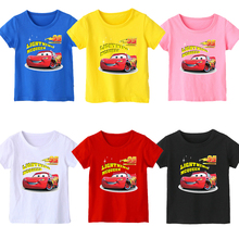 Camiseta de algodón con estampado de dibujos animados para niños y niñas, camisa de manga corta con estampado de cars 95, novedad de Verano de 2020 2024 - compra barato