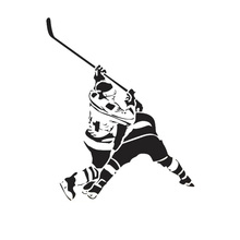 13.2*16.2CM Personality Two Hockey Players Decal Reflective Vinyl Car Stickers  Black/Silver C7-0105 2024 - buy cheap