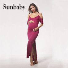 Sunbaby New Fashion Maternity Clothes Singlet Nice Elastic Fabric Beach Maternity Dress Casual Pregnancy Dress 2024 - buy cheap