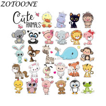 ZOTOONE DIY Cute Animal Combination Tiger Iron on Patches for Clothing Bag Custom Heart Transfers Patch Applique Kid Clothes E 2024 - buy cheap