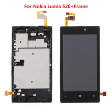 For Nokia Lumia 520 LCD Display Touch Screen Digitizer Assembly Panel Frame Black 2024 - buy cheap