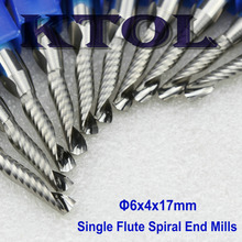 6x4x17MM Single Flute Spiral Router Bit Micro Carbide Mill CNC Cutter 5pcs/set CNC End Mill Bits Drill Acrylic Cutting Tools 2024 - buy cheap