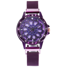reloj mujer 360 Degree Rotating Fashion women's watches Diamond Dial To Run Ladies Quartz Mesh Belt Watch zegarek damski 2024 - buy cheap