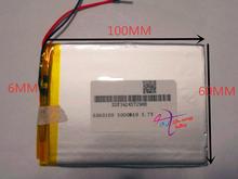 Литий-полимерная батарея с защитной панелью для планшетов и ПК, размер 6060100, 3,7 в, 3000 мАч 2024 - купить недорого