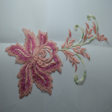 (2pcs/lot) Wedding Dress Decorated Exquisite pink flower applique connections  Applique Sew On Lace Patches-X03 2024 - buy cheap