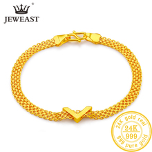 JLZB, pulsera de oro puro de 24 K, brazalete de oro auténtico 999 sólido, hermoso, romántico, de moda, joyería clásica, producto en oferta, nuevo 2019 2024 - compra barato