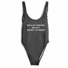 Eu & meus amigos temos dinheiro para gastar ternos de uma peça bodysuit mulher mergulho pescoço macacão fato de banho collant top bodysuit 2024 - compre barato