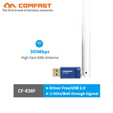 Comfast CF-826F 300Mbps Mini Wireless USB WiFi Adapter 6dbi Antenna WiFi Dongle 802.11b/g/n network card PC WI-FI LAN Receiver 2024 - buy cheap