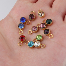 100% Stainless Steel Birthstone Charms For Jewelry Making 6mm Colorful Crystal Birthstone Charm Geboortestenen Wholesale 60pcs 2024 - buy cheap