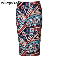Neophil 2022 Summer Bohemian Bobo Ethnic Floral Print Midi Pencil Skirts Slim High Waist Bodycon Wrap Office Casual Saias S1231 2024 - buy cheap