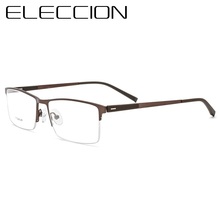 ELECCION Ultralight Titanium Rim Spectacles Frames 2021 NEW Myopia Eyeglasses Frames Men Half Frames Transparent Glasses 2024 - buy cheap