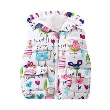 Children Clothing Winter Outerwear&Coats Animal Graffiti Thick Princess Girls Vest Hooded Kids Jackets Baby Girl Waistcoat D40 2024 - buy cheap