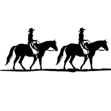 16.1cm*6.5cm Gone Horse Ridding Cowboy Cowgirl Car Sticker And Decals Motorcycle Car Styling Accessories Black/Sliver S6-2769 2024 - buy cheap