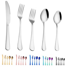 5 pcs/set flatware set 6 colors dinner set flatware fork knife spoon teaspoon sets luxury cutlery kitchen accessories 2024 - buy cheap